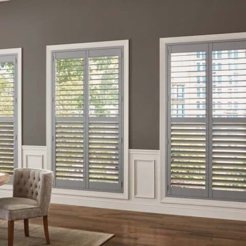 Heritance® hardwood shutters in a dining room
